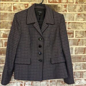 Collections by Le Suit Purple Black Tweed Jacket